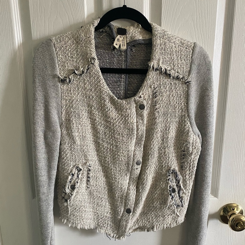 Free people fabric blazer size 8